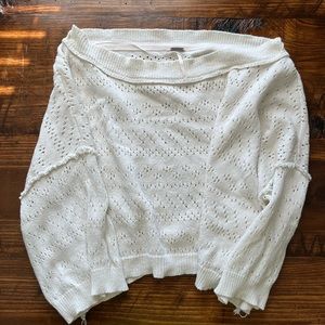 Free People Cream Boat Neck Sweater